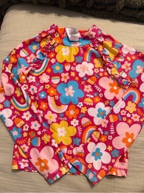 Tucker + Tate Girls Long Sleeve Rashguard in Pink, Yellow, Blue, Orange